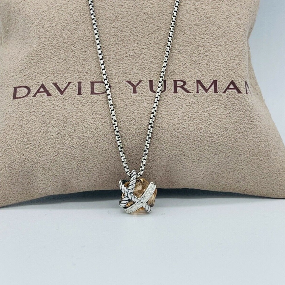 David Yurman Cable Wrap Morganite & Diamonds Necklace 16"-17"